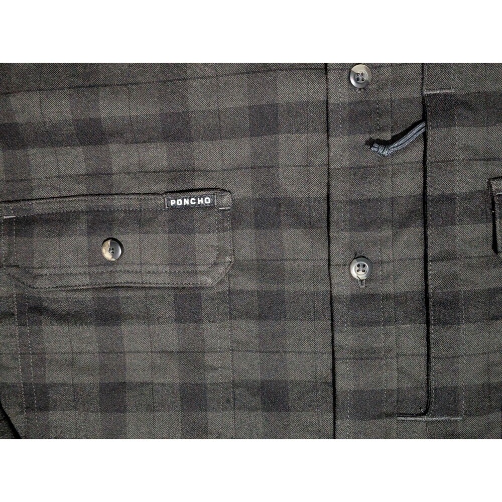 Poncho Flannel Shirt Mens Large Regular Fit Long Sleeve - Picture 6 of 8